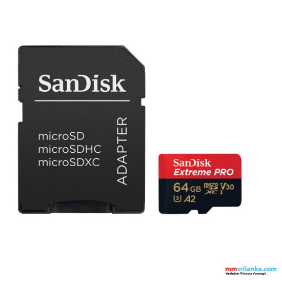 Sandisk MicroSDXC Extreme Pro 64GB 200MB/s A2 C10 V30 UHS-I